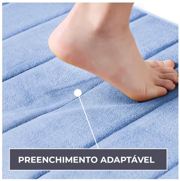 Tapete de banheiro antiderrapante com espuma viscoelástica e relevo