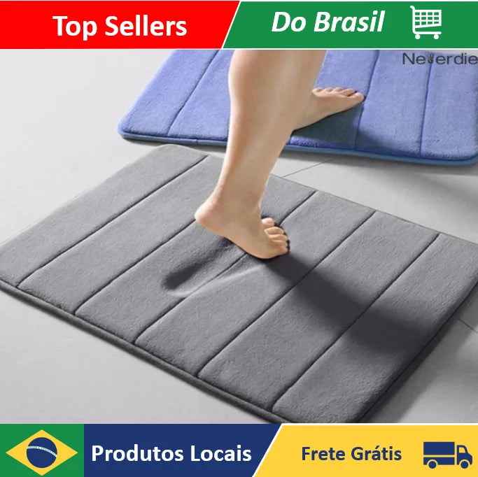 Tapete de banheiro antiderrapante com espuma viscoelástica e relevo